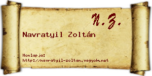 Navratyil Zoltán névjegykártya