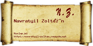 Navratyil Zoltán névjegykártya